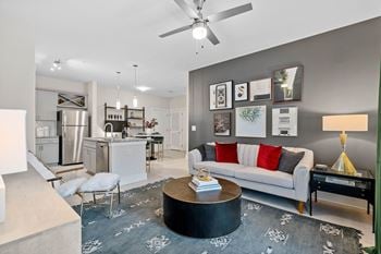 Living room with kitchen